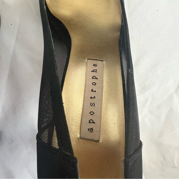 Apostrophe Lettie Vintage Black Heels Mesh Detail - Picture 6 of 9